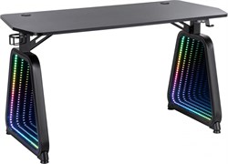 Стол игровой Cactus CS-GMD-BK-RGB столешница МДФ черный каркас черный 136x60x75см - фото 24377