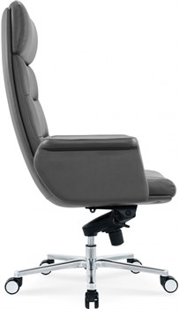 Кресло руководителя Cactus CS-LGR-DUBLIN темно-серый сиденье темно-серый кожа крестов. алюминий - фото 24607