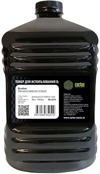Тонер Cactus CS-TBRHS-1000 черный флакон для принтера Brother TN-3430, 3480, 3512, 3520  (500 гр.) - фото 24683