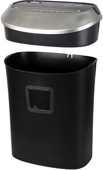 Шредер Cactus CS-SH-P6 черный/серый (секр.P-4) фрагменты 10лист. 21лтр. скрепки скобы пл.карты - фото 24887