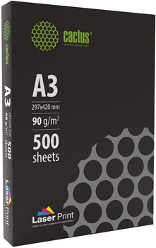 Бумага Cactus CS-LPA390500 A3/90г/м2/500л./белый CIE170% для лазерной печати - фото 25258