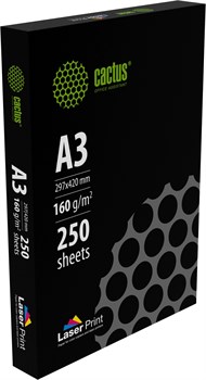 Бумага Cactus CS-LPA3160250 A3 марка A/160г/м2/250л./белый CIE170% для лазерной печати - фото 25272