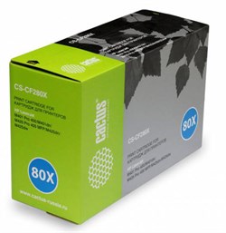 Лазерный картридж Cactus CS-CF280XS (HP 80X) черный увеличенной емкости для HP LaserJet M401 Pro 400, M401a, M401d Pro 400, M401dn, M401dne (CF399A), M401dw, M401n, M425 Pro 400 MFP, M425dn, M425dw (6'900 стр.) - фото 9066
