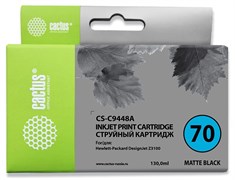 Струйный картридж Cactus CS-C9448A (HP 70) матово-черный для HP DesignJet Z2100, Z2100gp, Z3100, Z3100gp, Z3100ps gp, Z3200, Z3200ps, Z5200, Z5400 ePrinter, Z5400ps PostScript (130 мл)