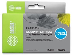 Струйный картридж Cactus CS-CB325N (HP 178XL) желтый увеличенной емкости для HP DeskJet 3070A B611, 3522; PhotoSmart 5510 B111, 5520, 7520, B010, B110, B209, B210, B8553, C309, C310, C410, C5300, C5380, C6383, D5460 (14,6 мл)
