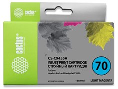 Струйный картридж Cactus CS-C9455A (HP 70) светло-пурпурный для HP DesignJet Z2100, Z2100gp, Z3100, Z3100gp, Z3100ps gp, Z3200, Z3200ps, Z5200, Z5400 ePrinter, Z5400ps PostScript (130 мл)