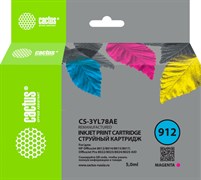 Струйный картридж Cactus CS-3YL78AE (HP 912) (есть ограничения по прошивке) пурпурный для HP OfficeJet 8010, 8012, 8013, 8014, 8015, 8020, 8025 (5 мл)