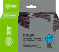 Струйный картридж Cactus CS-3YL80AE (HP 912) (есть ограничения по прошивке) черный для HP OfficeJet 8010, 8012, 8013, 8014, 8015, 8020, 8025 (18 мл)