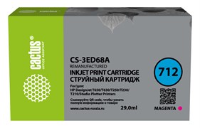 Струйный картридж Cactus CS-3ED68A (HP 712) пурпурный для HP DesignJet T230, 630 (29 мл)