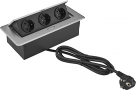 Розетка Cactus CS-SOCKET-EU3-GYBK для столешницы 26.5x11.8x6.5см серый