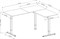 Стол для компьютера Cactus CS-EDXL-WWT угловой подъёмный столешница МДФ белый каркас белый , длины сторон 140 и 160 см, глубина 60 см - фото 24230